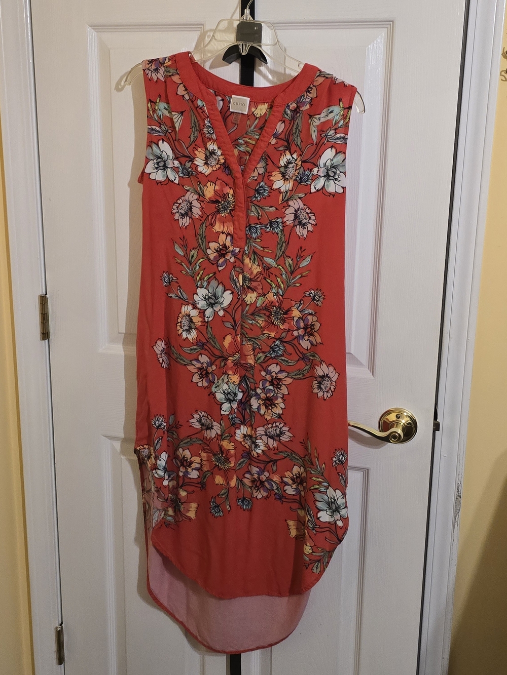 Cupio Red Floral High-Low Sleeveless Dress
